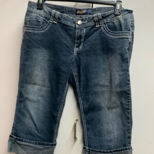 Angels Women"s Bermuda Denim Jean Capri Cuffed Size 15